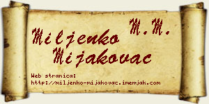 Miljenko Mijakovac vizit kartica
